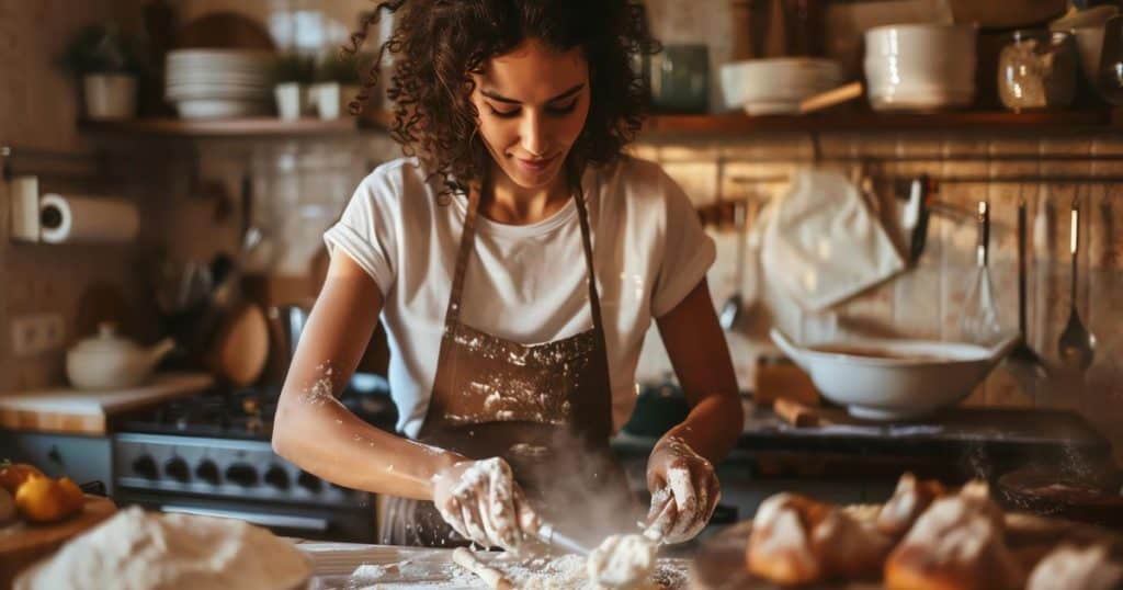 woman baking in her kitchen