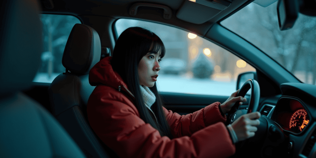 A woman sits frozen behind the wheel, finally realizing she can’t survive another year of being gaslit by her narcissistic family.