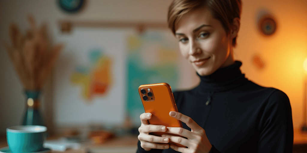 A woman firmly grips her phone, calmly blocking a toxic narcissistic relative who once thrived on draining her emotionally.