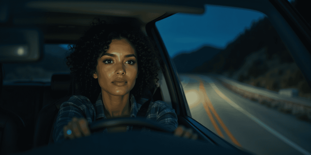 A woman drives down a dark road in silence after one more ambush masked as a family gathering by people who never saw her pain.