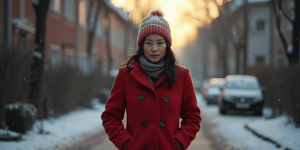 A woman walks alone in winter, knowing this silence from her family isnโt punishment but protection.