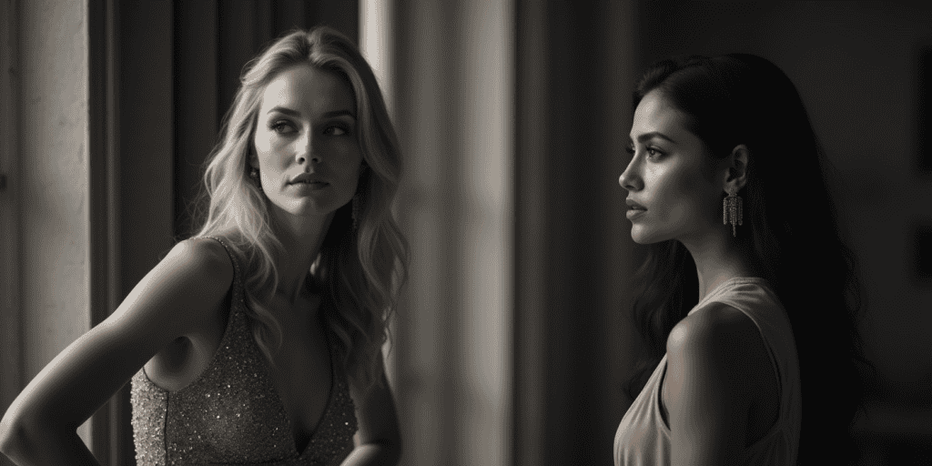 A woman silently compares herself to her sister, questioning her worth after years of being forced to compete for love.