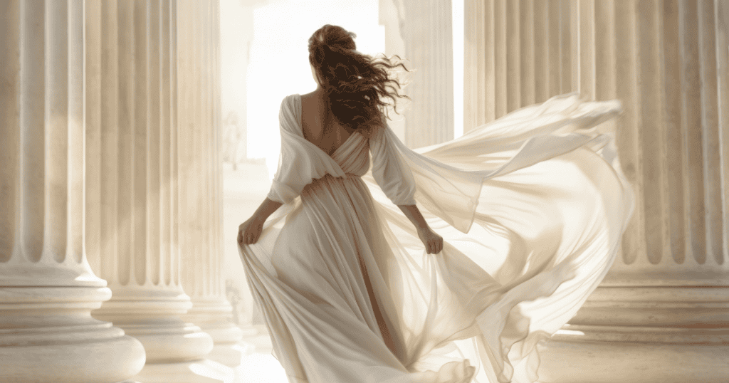 A glamorous woman stands tall beneath red stage curtains with her head held high, showing the moment she became untouchable after cutting narcissists loose.