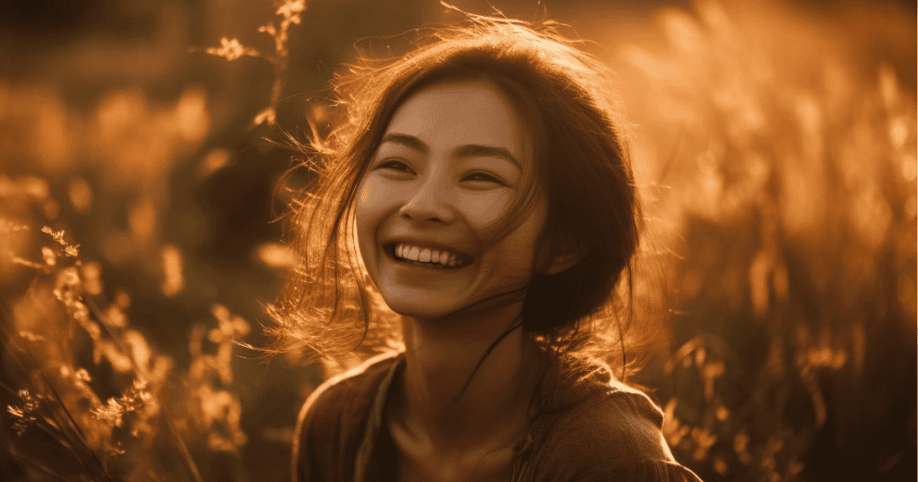 A joyful woman in a sunlit field, symbolizing why narcissists target kind, empathetic people who radiate warmth — and how that very trait makes them vulnerable.