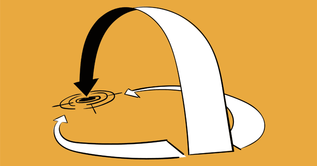 A graphic illustration shows looping arrows forming a cycle with one bold arrow breaking downward through the center, symbolizing how to break out of the circle of narcissistic abuse.