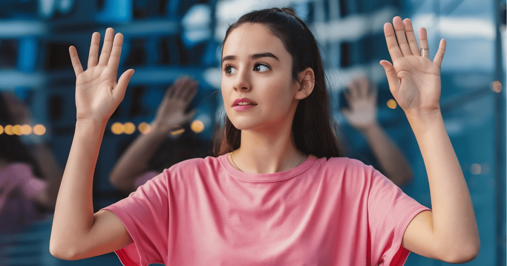 A woman presses her palms against a glass barrier with a pleading look, symbolizing the exhaustion of explaining yourself to a wall that will never listen.