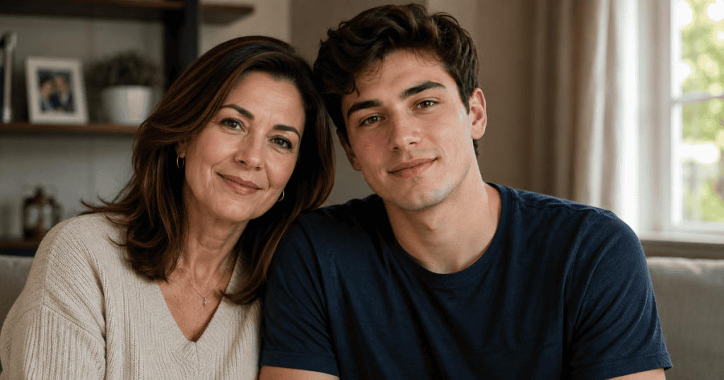 A mother sitting warmly close to her son, representing the bond a narcissist desperately craves — and the devastating blow they suffer when that devotion is given to someone else instead.
